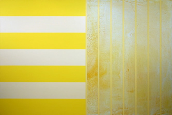 YELLOW GREEN GREY, 1999 Acrylic on canvas 54 x 72" Private Collection
