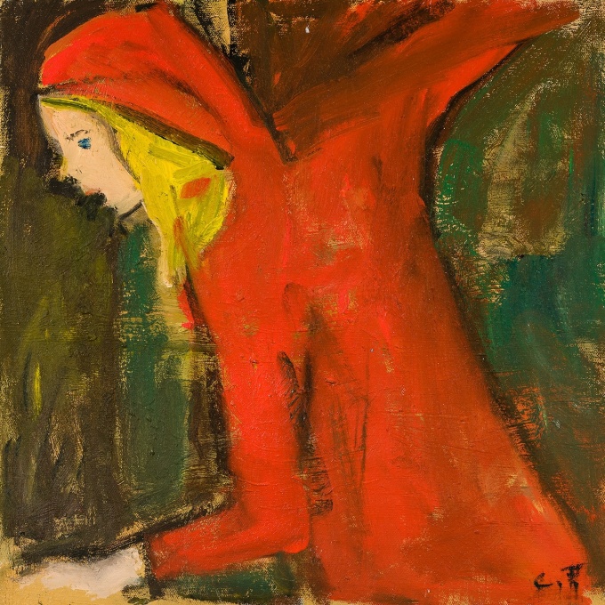 Cornelia Foss (b. 1931), "Untitled," 2024. Oil on canvas, 12 x 12 in.