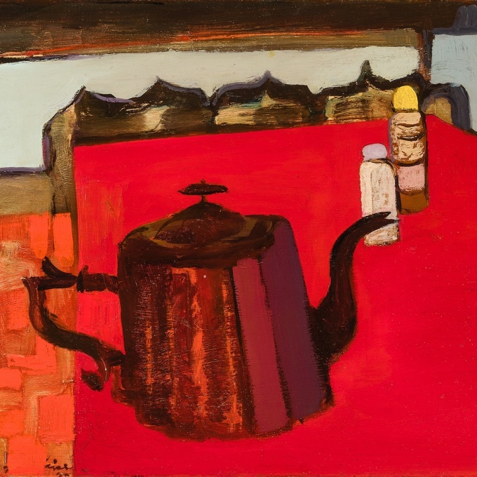 Franz Kline (1910–1962), "Tea Kettles," 1945. Oil on canvas, 15 1/2 x 23 1/2 in. (detail).