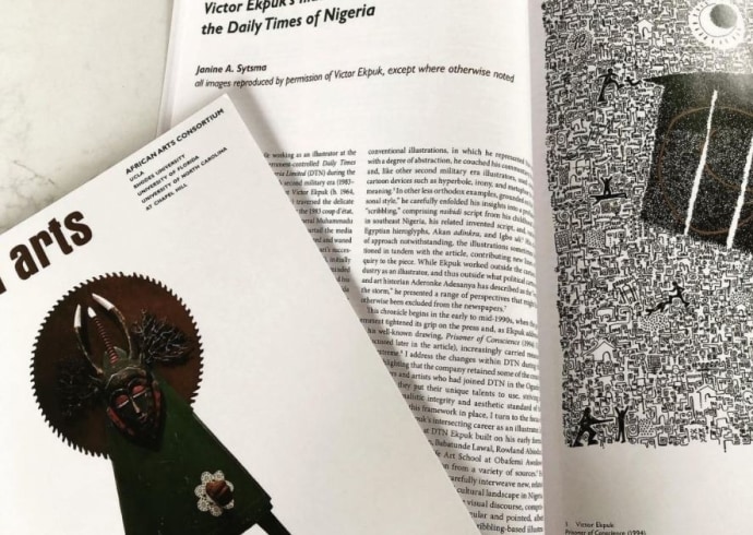 African Arts | Hidden Elements: Victor Ekpuk's Illustrations for the Daily Times of Nigeria