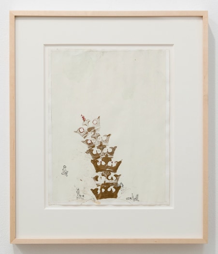 Julie Becker Untitled (Six Crowns), 2002 Mixed media on paper Paper: 11 x 8 1/2 inches (27.9 x 21.6 cm) Frame: 16 1/4 x 13 3/4 x 1 1/2 inches (41.3 x 34.9 x 3.8 cm)