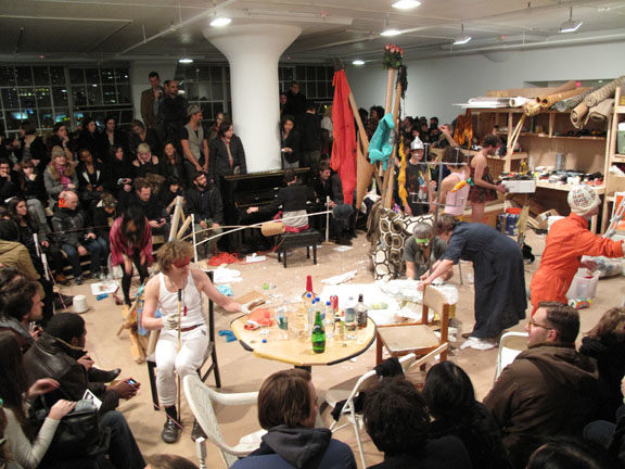 Performance view, Blind Sculpture, Greene Naftali, New York, 2010