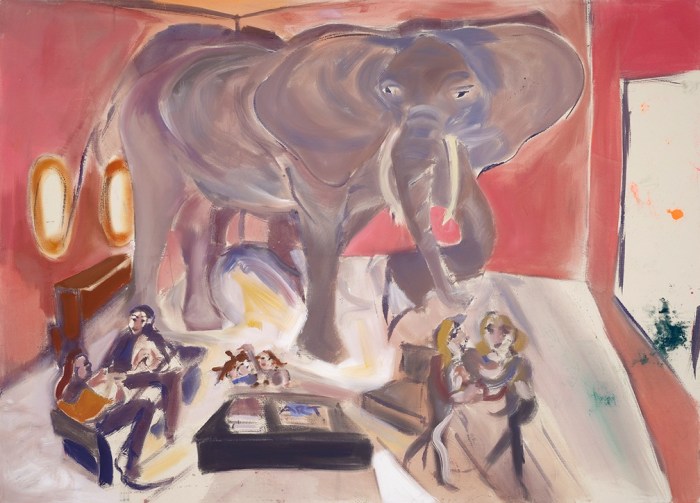 Sophie von Hellermann, Elephant in the Room, 2013, Pigment and acrylic emulsion on canvas, 90 1/2 x 126 inches