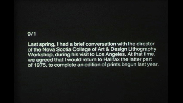 John Knight MacGuffin 8-2975, 1975 Black and white 16mm film 9 minutes 37 seconds, looped