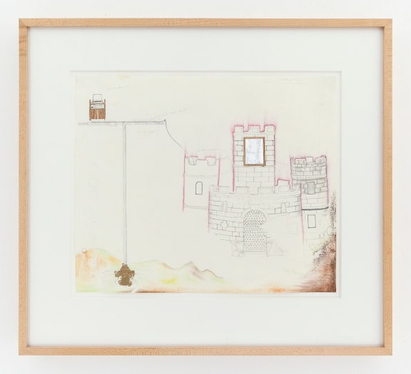 Julie Becker Aquarium, 1996-1997 Mixed media on paper Paper: 14 x 17 inches (35.6 x 43.2 cm) Frame: 21 1/2 x 23 5/8 x 2 inches (54.6 x 60 cm x 5.1 cm)
