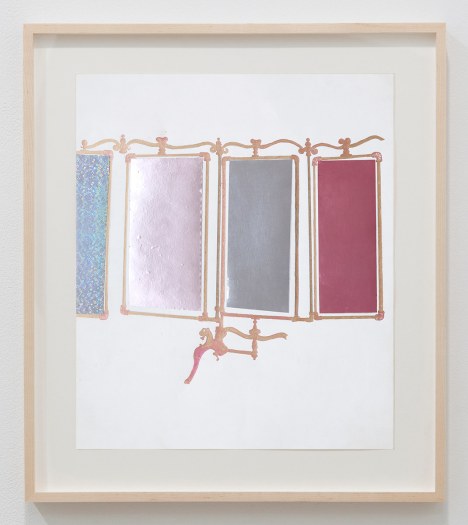 Julie Becker dream house accessory, 2015 Mixed media on paper Paper: 16 5/8 x 14 inches (42.2 x 35.6 cm) Frame: 20 7/8 x 18 1/2 x 1 1/2 inches (53 x 47 x 3.8 cm)