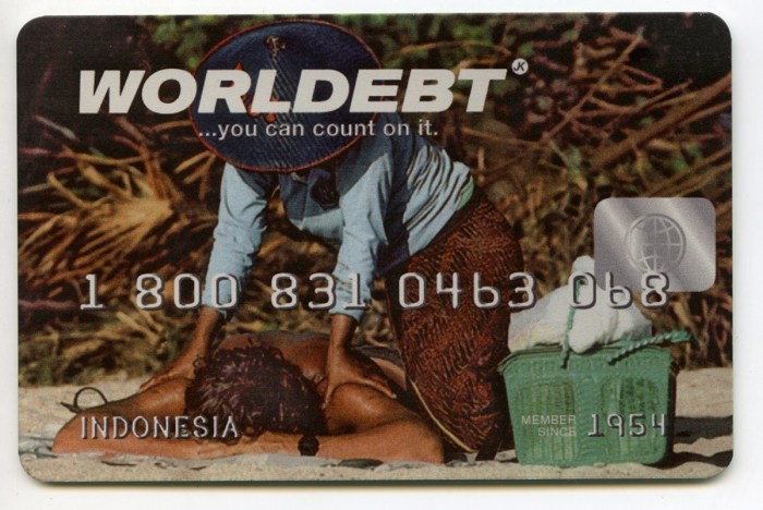 John Knight Worldebt, 1994 Lithography on aluminum 165 parts, 3 1/8 x 5 1/8 inches (8 x 13 cm) each