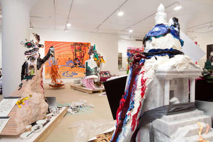 Installation view, The Synthetic Slut: A Novel by Bjarne Melgaard, Greene Naftali, New York, 2010