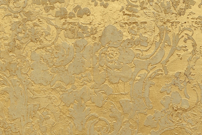 Detail of Rudolf Stingel's Untitled gold piece