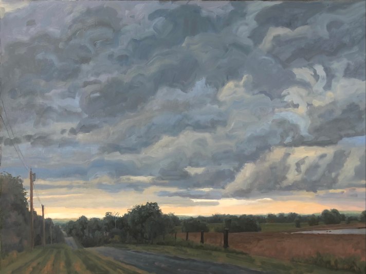 Max Mason, Approaching Storm, Saline County, Oil On Canvas