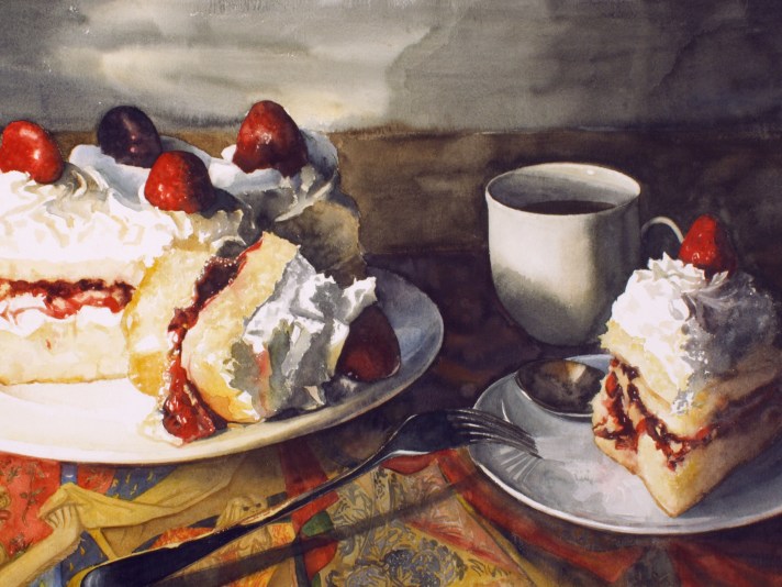 Eileen Goodman, Strawberry Shortcake, Watercolor