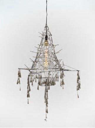 Brad Kahlhamer,&nbsp;Survival Chandelier, 2009, Mixed media sculpture, 52 x 28 x 30 in (132.1 x 71.1 x 76.2 cm)