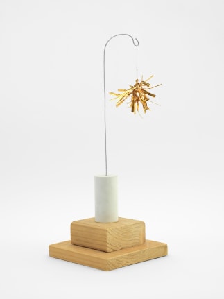 Untitled, 2017 Gold tinsel, wire, metal and wood