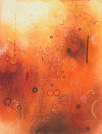 Swingle Tree, 2016, Mixed media on paper mounted on canvas
