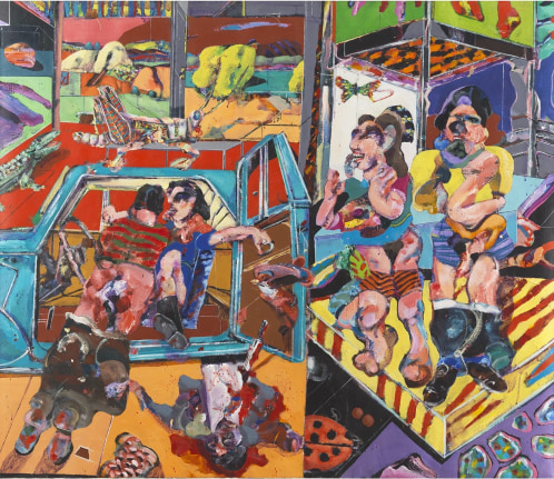 The Car & The Bed, 1964, Acrylic on canvas