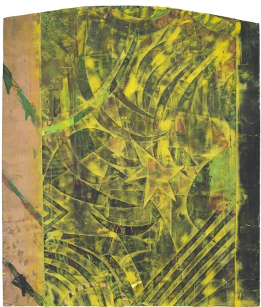 Burlesque, 1985, Monoprint, acrylic and collage on paper