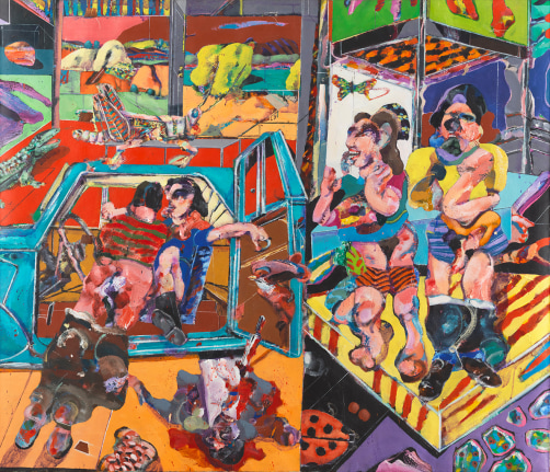 Mark Greenwold, The Car & The Bed, 1964