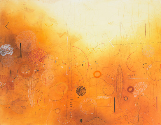 Geographic Rythm, 2021, Mixed media on paper mounted on canvas
