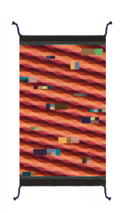 Dreamscape, 2016 Wool warp, weft, selvedge cords, and aniline dyes
