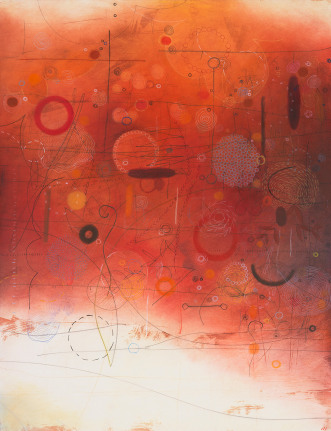 Vernal Pool (*1579), 2020, Mixed media on paper mounted on canvas