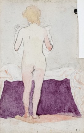 Nu de dos, c. 1890     Watercolor on paper 7 1/4 x 4 3/4 inches