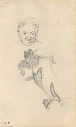 Edouard Vuillard Studies of Madame Vuillard and Foliage, c. 1895       Pencil on paper 6 7/8 × 4 1/8 inches
