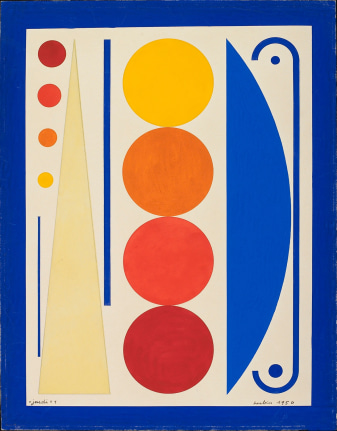 Auguste Herbin, Jeudi I, 1950    Gouache on paper 13 1/2 x 10 inches