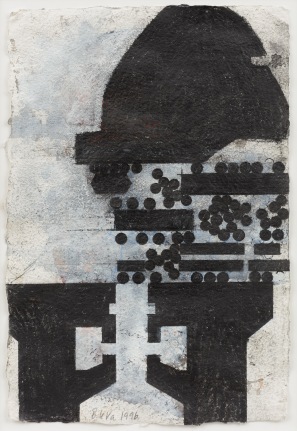 Barry Le Va. Bunker Coagulation, 1996. Ink and graphite on paper. 14 3/16 x 9 7/8 inches