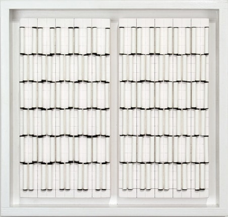 Liliya Lifanova Untitled Diptych, 2012 Filter paper, ink, gesso and pencil on boards 12 x 12 1/2 inches