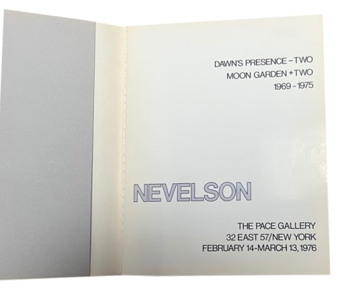 Nevelson, the Pace Gallery, Alternate Projects