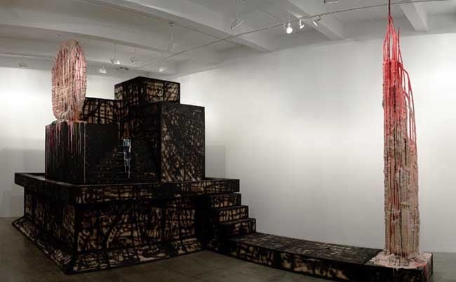 Recondite, 2007. PVC pipe, plastic urethane, wood, aluminum, spray paint, 183 x 336 x 168 inches (464.8 x 853.4 x 426.7 cm).