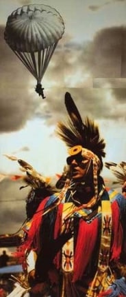 Apparition (Indian Dancers II), 2007. Archival inkjet print on watercolor paper w/watercolor and collage, 123-3/4 x 55-3/4 inches (frame) (310.5 x 137.8 cm). MP D-158