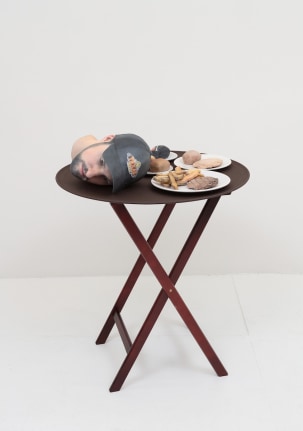 Josh Kline, Keep The Change (Texas Roadhouse Waiter's Head with Cap), 2018.