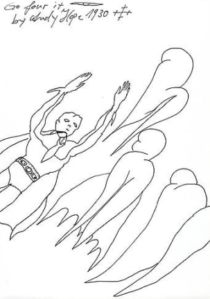Go Four It, 2007. Ink on paper, 11 x 8-1/2 inches (27.9 x 19.1 cm).