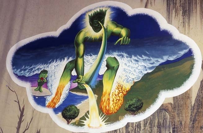 The Woman in the Wilderness (detail), 2005. Acrylic on oil cloth, 78 feet, 9 inches long, 15 feet high (2400 cm long, 457.2 cm high). MP 162
