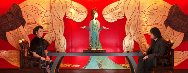 Red Chamber Dream (Ten Thousand Waves), 2010. Two Endura Ultra photographs, 70.87 x 90.55 inches (180 x 230 cm) (each image size), 70.87 x 181.1 inches (180 x 460 cm) (total image size). MP 92