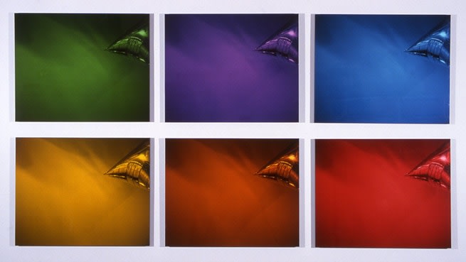 Something About Time and Space But I&rsquo;m Not Sure What It Is, 1998. 12 cibachrome (museum mounted), (6 prints) 18 3/4 x 23 1/2 inches; (6 prints) 24 x 29 1/2  inches. Unique set. MP 426