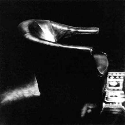 Untitled (small chair, study room 1938), 2000. Charcoal and graphite on mounted paper