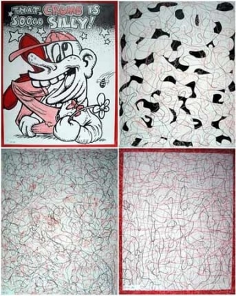 Dream Object (I was at Linda's and found), 1997. Colored pencil, ink on rag paper and vellum, 4 drawings, 12 x 9 inches each. MP D-169