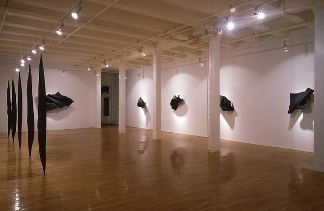 &quot;Black Flags,&quot; installation view, 1990. Metro Pictures, New York.