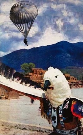 Apparition (Indian Dancer II), 2007. Archival inkjet print on watercolor paper w/watercolor and collage. MP D-156