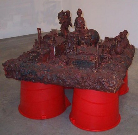 The Grasshopper and the Aunt, 1990. Mixed media, 28 x 22 x 24 inches. MP 187