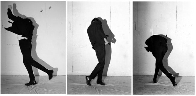 Robert Longo, Untitled (Men in the Cities), 1979 / 2009. Set of three black and white photos, 20 x 16 inches (paper) (50.8 x 40.6 cm). Edition of 10. MP P-23
