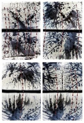 Fait Accompli/Bleach Inversion 1+2+3+4, 2007. 4 lambda printed mounted to plexi-glass, 70 x 48 inches each (177.8 x 121.9 cm).