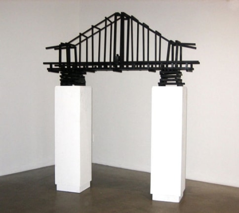 The Bridge, 2009. Wood, paint, screws, plastic bananas, 28 x 66-1/2 x 11 inches, (71.1 x 166.4 x 27.9 cm). MP 43