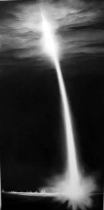 Launch (Rocket), 2003. Charcoal on mounted paper, 108 x 54 inches. MP D-546
