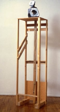 Martin Kippenberger, Family Hunger, 1985. Oil and enamel on plaster and Styrofoam; wood base, 19 1/4 X 11 3/4 X 10 inches (sculpture); 103 3/4 x 24 x 20 1/2 inches (overall). MP 22