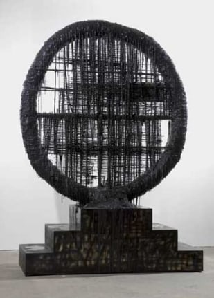 Black Star/Prostitute's Bolster, 2007. PVC pipe, plastic urethane, wood, aluminum, spray paint, 136 x 91.25 x 31 inches (345.4 x 231.7 x 78.7 cm).