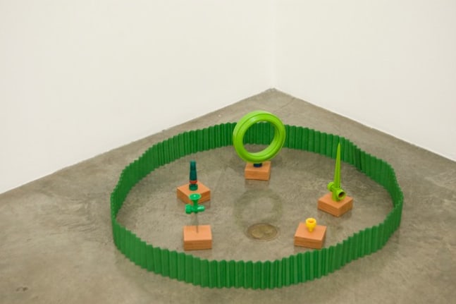 Garden, 1983. Six pieces: plastic, wood, metal, approx. 39 inches in diameter. MP 19