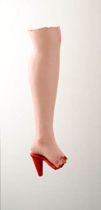 Dream Object (A woman student had sculpted oversized human legs made out of fiberglass which had rough edges to simulate the effect of traps on animals), 2007. Mixed media sculpture, 54-1/2 x 13-1/2 inches (135.9 x 31.8 cm). MP 231